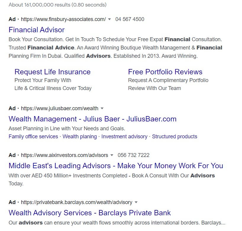 Bad advert examples of ads for financial advisers